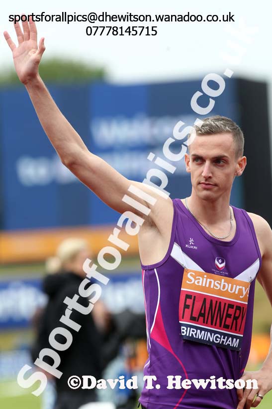 Niall Flannery (Newham) 400 metres hurdles, 2014 Sainsbury's British Championships. Photo: David T. Hewitson/Sports for All Pics